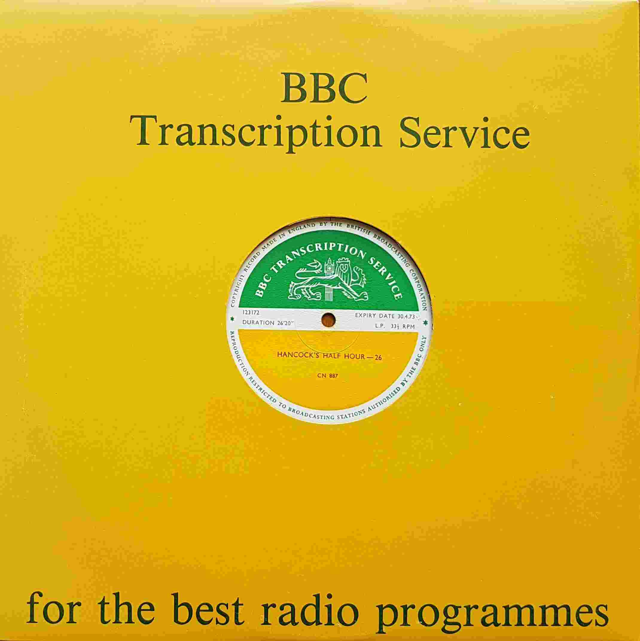 Picture of CN 887 13 Hancock's half hour - 25 & 26 by artist Tony Hancock from the BBC records and Tapes library